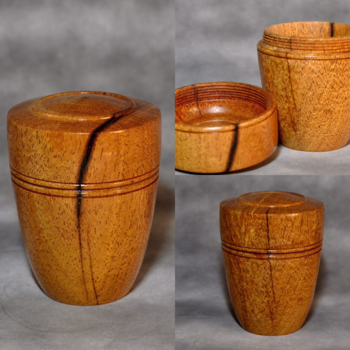  Kiawe box with hand chased threads 