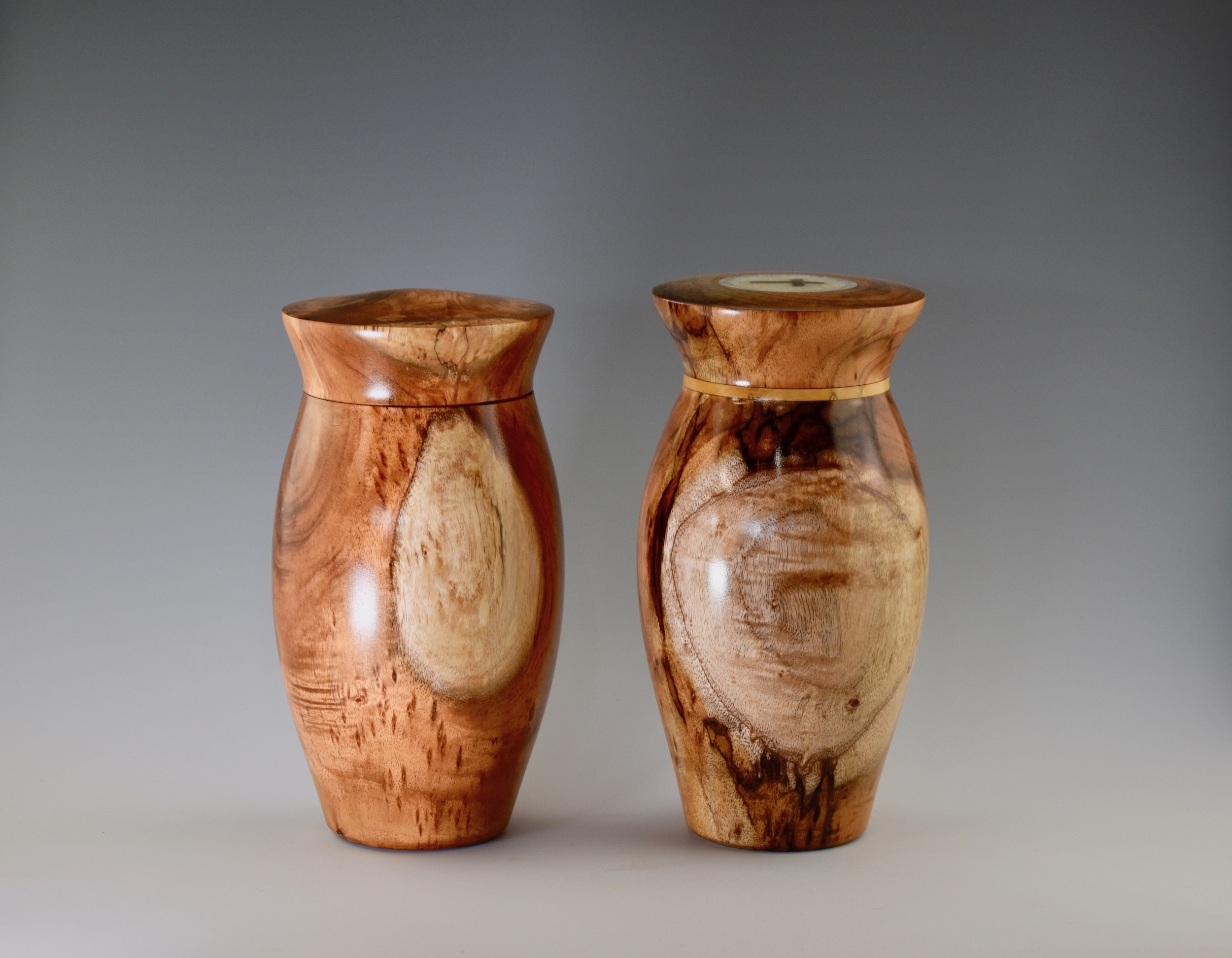 Koa urns with Pheasant wood cross on the lid 