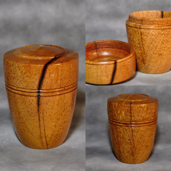  Kiawe box with hand chased threads 